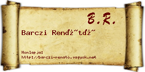 Barczi Renátó névjegykártya
